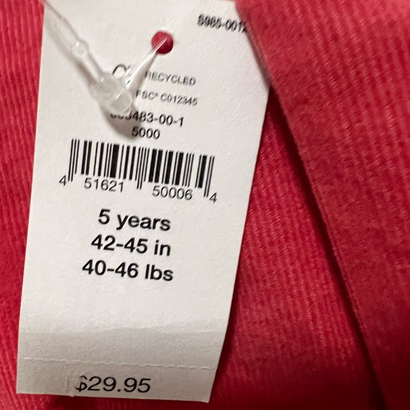 Light red GAP corduroy jumper dress - Picture 3 of 5